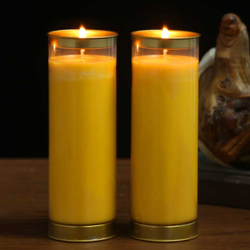 Vela de altar para meditación y oración con piedra mítica Artículos para uso en rituales de templos budistas 