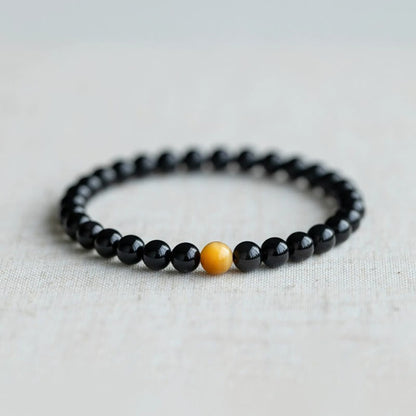 Pulsera de amor positivo con obsidiana arcoíris y ojo de tigre natural Mythstone