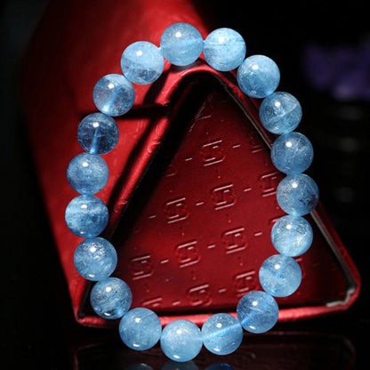 Mythstone Aquamarine Beads Peace Healing Bracelet