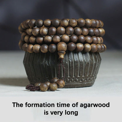 MythStone 108 Mala Beads Nha Trang Soil Buried Qinan Agarwood Balance Strength Bracelet