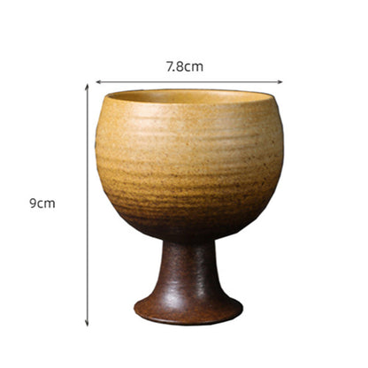 Mythstone Small Capacity Goblet Design Ceramic Wine Coffee Mug Tea Coffee Cup 170ml