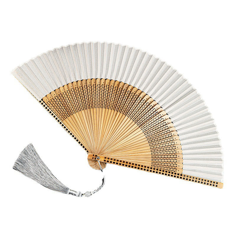 Mythstone Vintage Handheld Folding Fan With Bamboo Frames