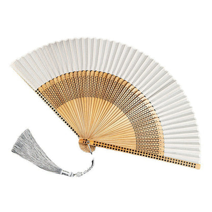 Mythstone Vintage Handheld Folding Fan With Bamboo Frames