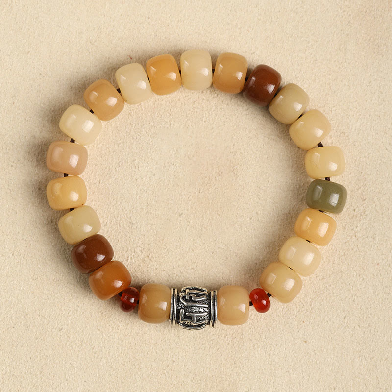 Pulsera de sabiduría Om Mani Padme Hum con semilla de Bodhi natural de Mythstone El Señor del Bosque Cadáver