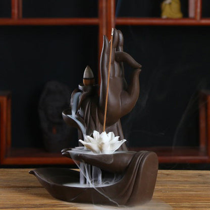 Mythstone Tibetan Lotus Blessing Incense Burner Decoration