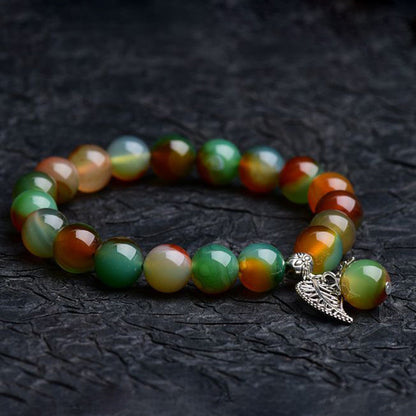 MythStone Tibetan Natural Green Agate Healing Bracelet