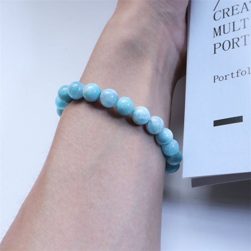 Pulsera de la confianza y la sabiduría de larimar natural Mythstone 