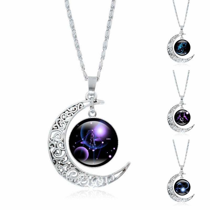 Mythstone 12 Constellations of the Zodiac Moon Protection Necklace Chain Pendant