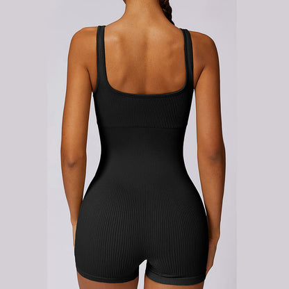 Mythstone Solid Seamless Jumpsuit Romper Sports Fitness Yoga Women Bodysuit