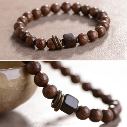 Pulsera de espiritualidad de madera Phoebe Zhennan Mythstone