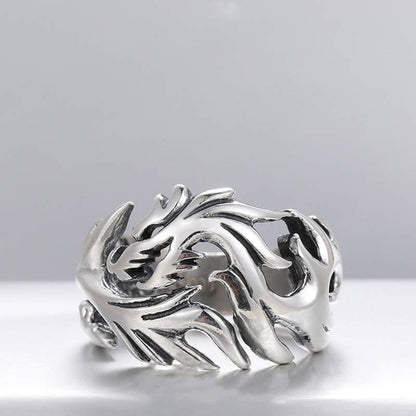 Mythstone Dragon Pattern Protection Strength Adjustable Ring