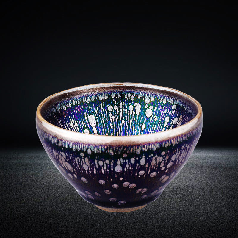 Mythstone Handmade Chinese Jianzhan Purple Glaze Ceramic Teacup Ceramic Tenmoku Kung Fu Tea Cup