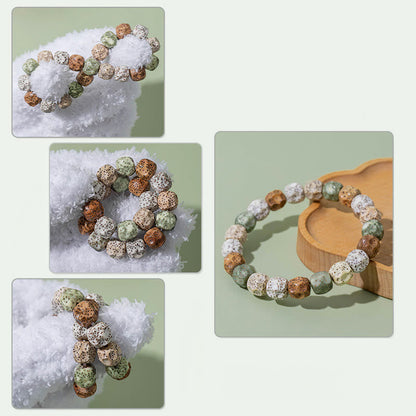 Pulsera de riqueza y auspiciosidad con semillas de Bodhi de colores naturales Mythstone 