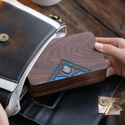 Mythstone Vintage Handmade Black Walnut Wood Jewelry Storage Box Wooden Gift Box