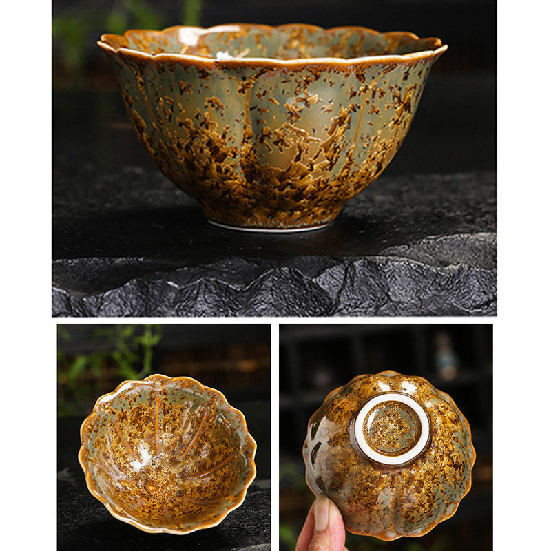 Mythstone Colorful Brown Ceramic Teacup Kung Fu Tea Cup Bowl