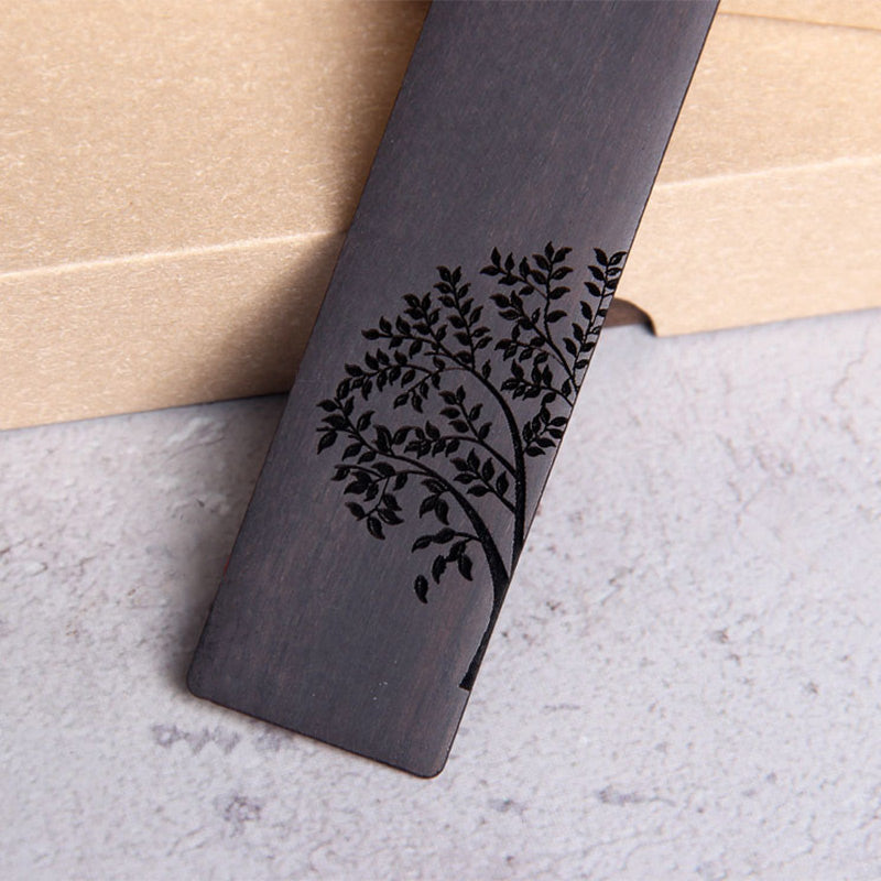 Mythstone Sun Tree Ebony Wood Small Leaf Red Sandalwood Bookmarks With Gift Box