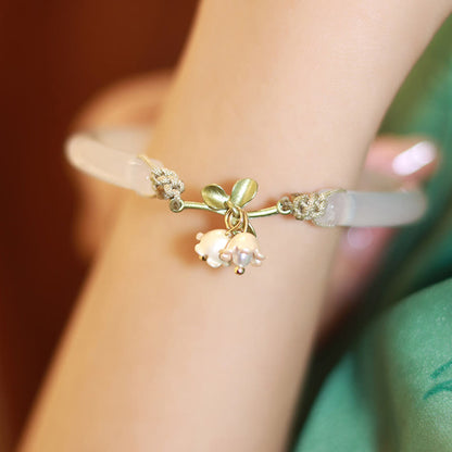 Mythstone Lily of the Valley Flower Happiness Strength Bracelet Bangle