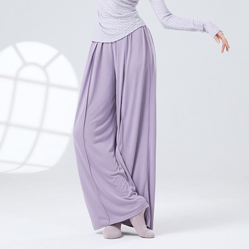 Mythstone Solid Color Loose Wide Leg Pants Dance Women's Yoga Pants