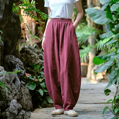 Pantalones de yoga holgados tipo harén con bolsillos y color liso de Mythstone 