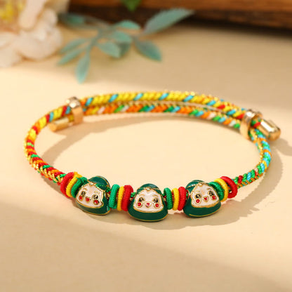 Mythstone Colorful Rope Zongzi Pattern Luck Handmade Child Adult Bracelet