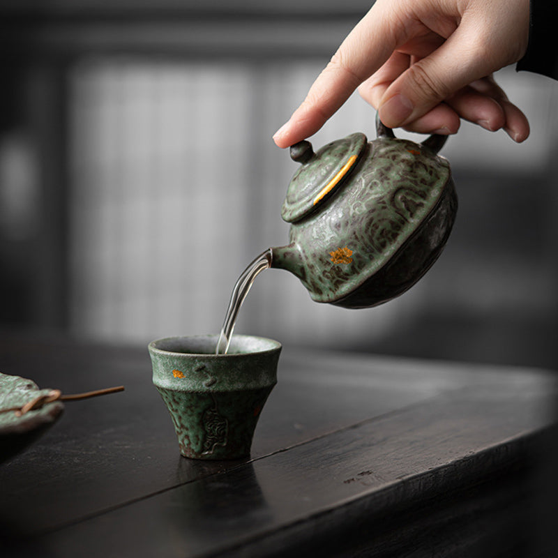 Mythstone Small Vintage Style Ceramic Teacup Kung Fu Tea Cup 50ml