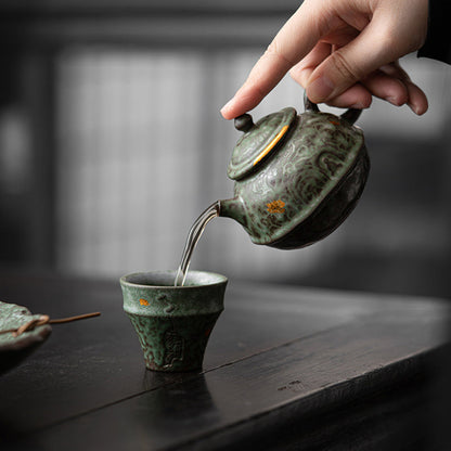 Mythstone Small Vintage Style Ceramic Teacup Kung Fu Tea Cup 50ml