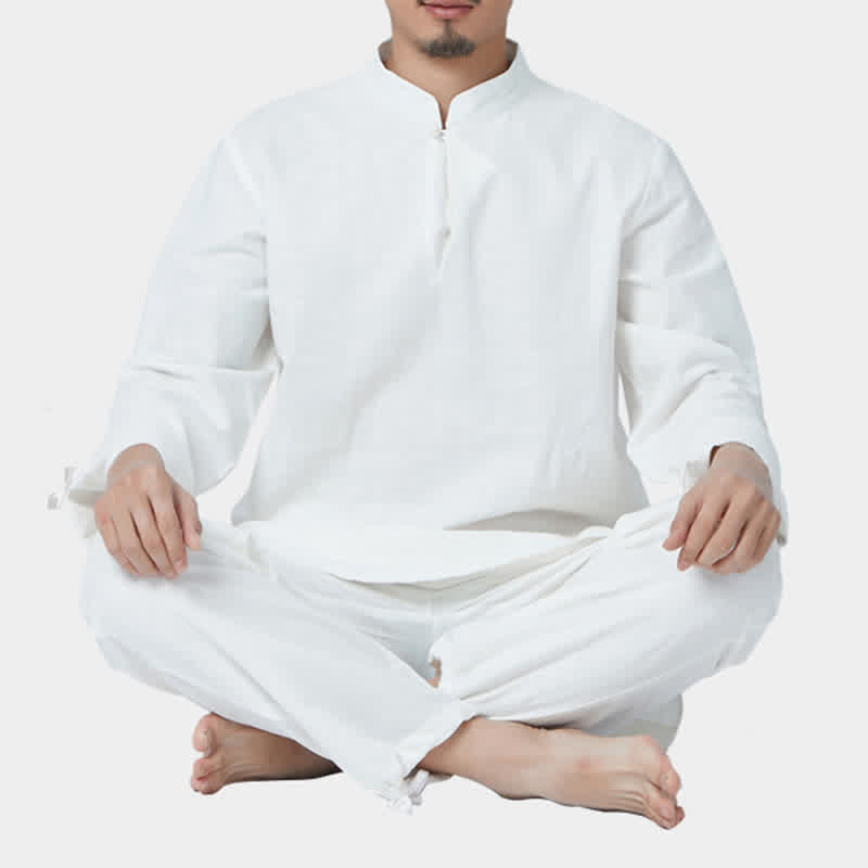 Mythstone Spiritual Zen Meditation Yoga Prayer Practice Cotton Linen Clothing Men's Set