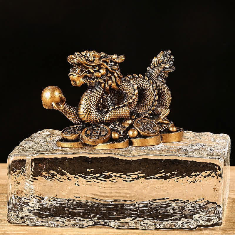 Mythstone Feng Shui Dragon Copper Coin Wealth Success Luck Decoration