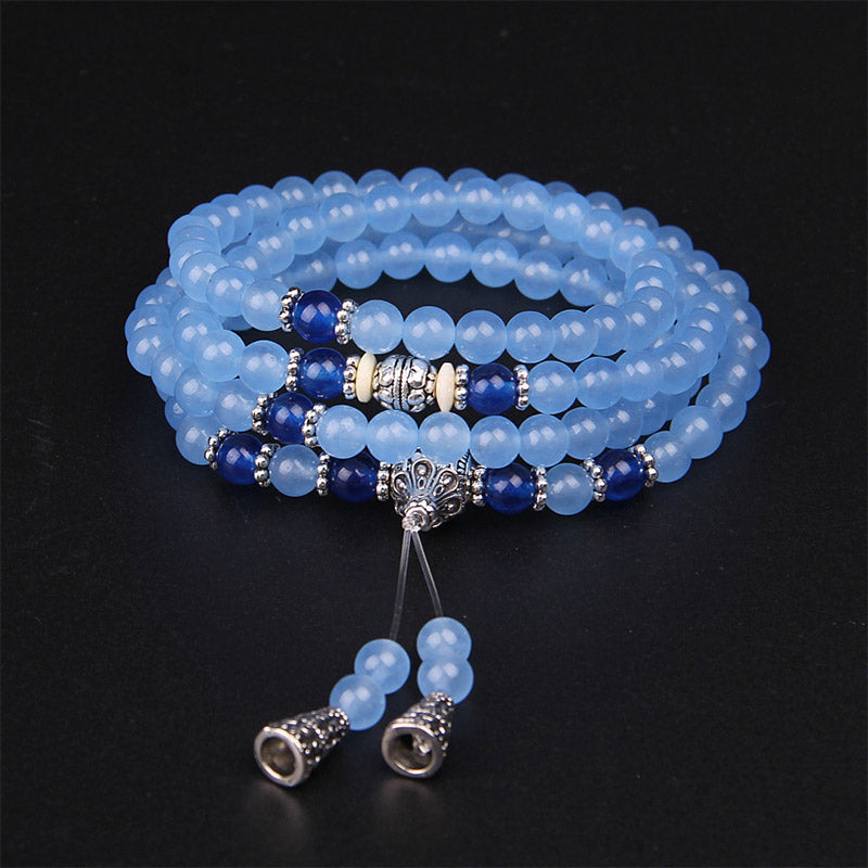 Mythstone 108 Beads Blue Crystal Healing Bracelet Mala