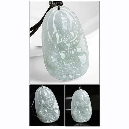 Colgante de jade de Buda natal del zodíaco chino con piedra mitológica que representa la prosperidad y la riqueza