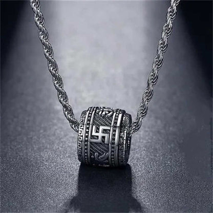 Colgante de collar con protección Om Mani Padme Hum del Tíbet con piedra mitológica 