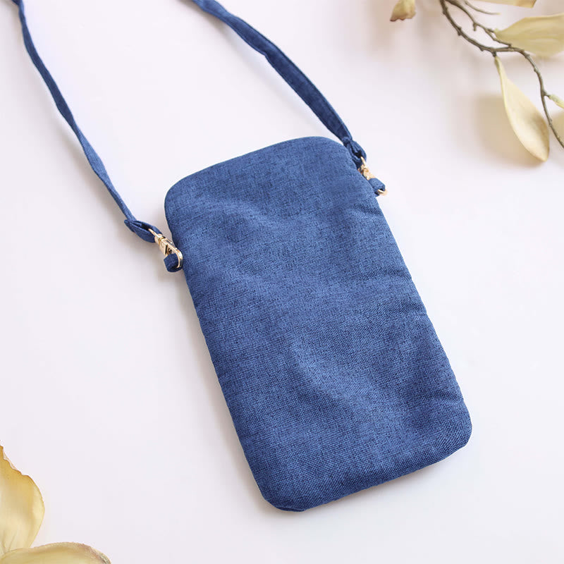 Mythstone Small Embroidered Flowers Crossbody Bag Shoulder Bag Cellphone Bag 11*20cm