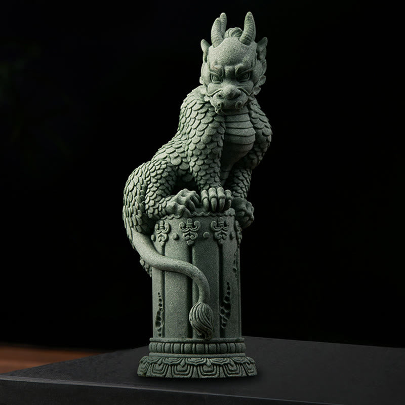 Mythstone Feng Shui Standing Sitting Dragon Success Luck Home Decoration