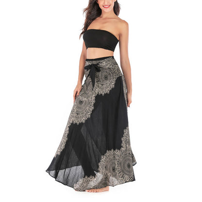 Mythstone Two Style Wear Boho Mandala Flower Beach Skirt Dress