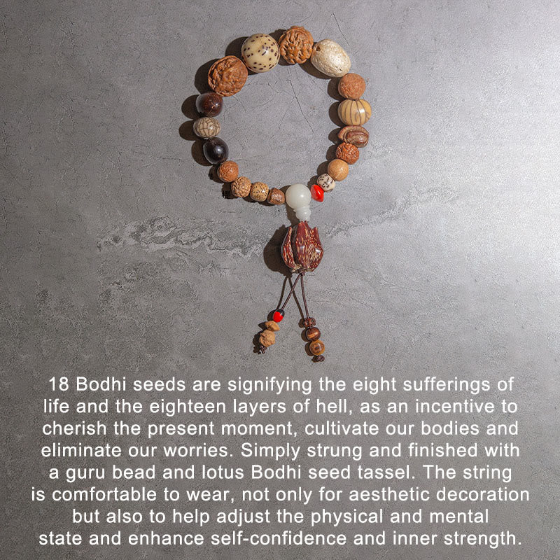 Mythstone 108 Mala Beads Bodhi Seed Luck Wealth Bracelet Wrist Mala