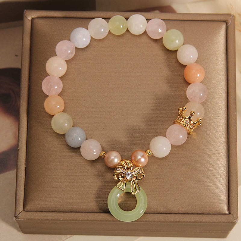 Mythstone Morganite Peace Buckle Jade Confidence Bracelet