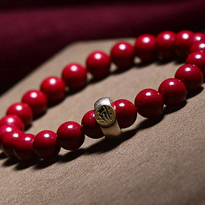 Mythstone Chinese Zodiac Natal Buddha Cinnabar Protection Bracelet