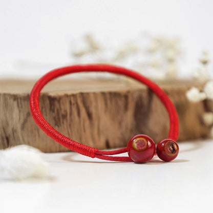 Mythstone FengShui Lucky Red String Ceramic Bracelet