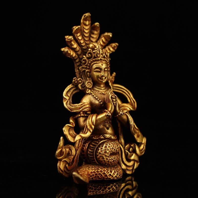 Mythstone Bodhisattva Nagarjuna Protection Copper Statue Decoration