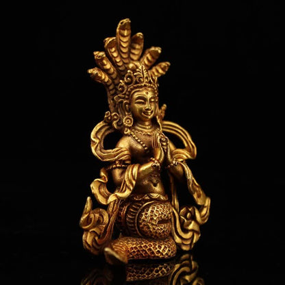 Mythstone Bodhisattva Nagarjuna Protection Copper Statue Decoration