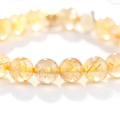 Citrine Luck Protection Moon Charm Bracelet