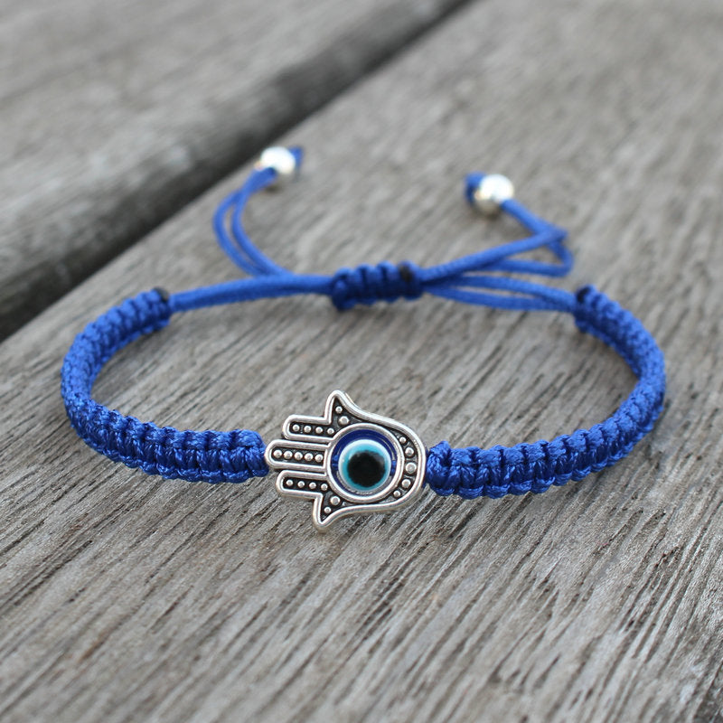 Pulsera de hilo con símbolo de la suerte Hamsa hecha a mano de Mythstone