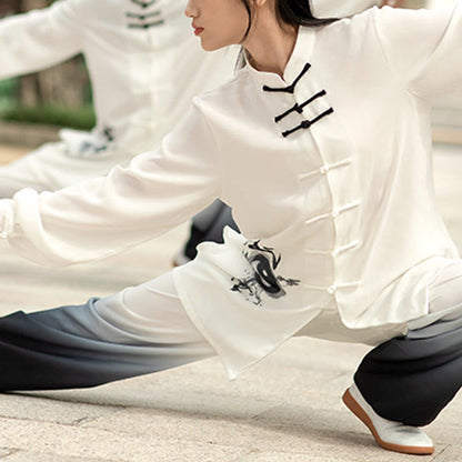 Mythstone 2Pcs Yin Yang Frog-Button Meditation Prayer Spiritual Zen Tai Chi Qigong Practice Unisex Clothing Set