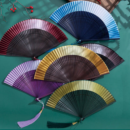 Mythstone Gradient Handheld Bamboo Folding Fan