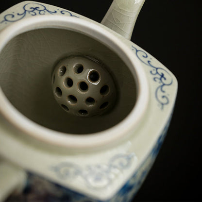 Mythstone Blue and White Porcelain Chinese Gongfu Tea Ceramic Kung Fu Teapot Cup Tea Filter Canister