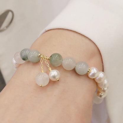 MythStone Natural Pearl Jade Healing Sincerity Bracelet