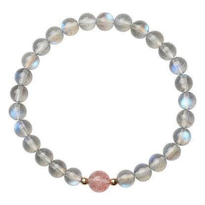 Mythstone Moonstone Pink Crystal Cinnabar Healing Positive Bracelet