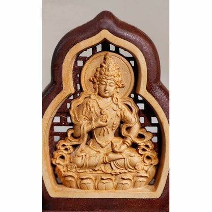 Estatua de la compasión grabada en madera de Buda Vajrasattva de Mythstone, figura decorativa