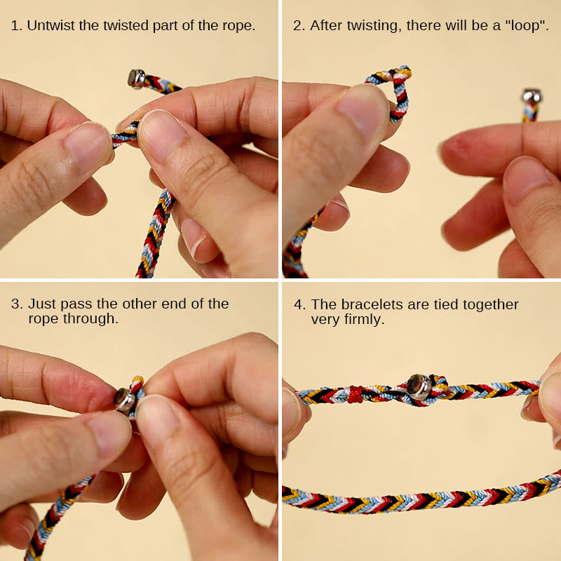 Mythstone Tibet Handmade Five Color Thread Protection Braid String Bracelet