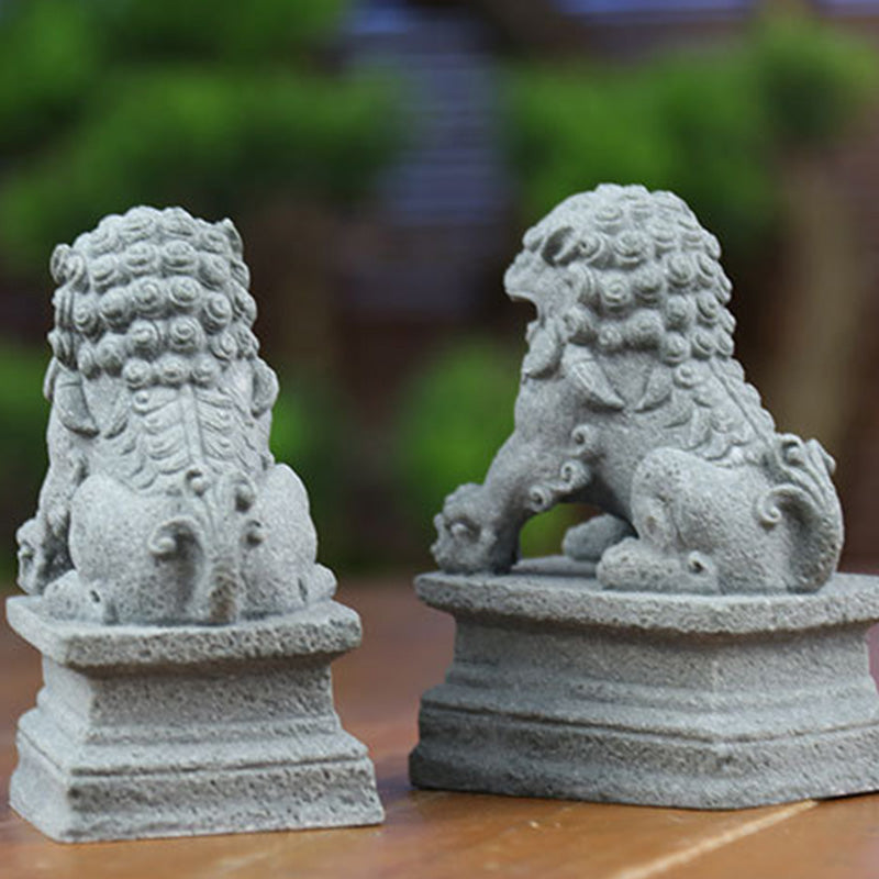 Mythstone Lion Fu Foo Dogs Elephant Ward Off Evil Blessing Home Decoration